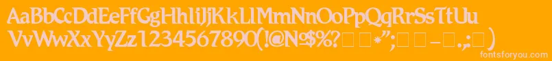 RomicNormal Font – Pink Fonts on Orange Background