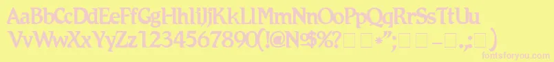 RomicNormal Font – Pink Fonts on Yellow Background