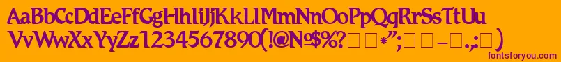 RomicNormal Font – Purple Fonts on Orange Background