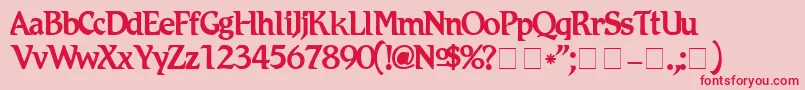 RomicNormal Font – Red Fonts on Pink Background