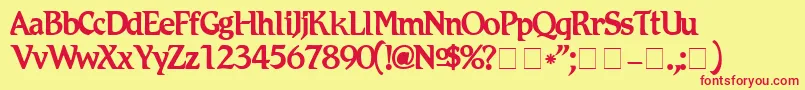 RomicNormal Font – Red Fonts on Yellow Background