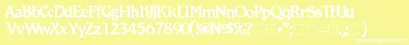 RomicNormal Font – White Fonts on Yellow Background