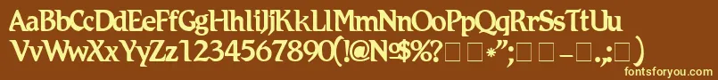 RomicNormal Font – Yellow Fonts on Brown Background