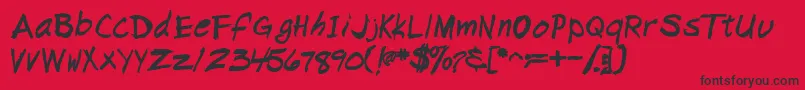 Fonte NapkinscriptsskBold – fontes pretas em um fundo vermelho