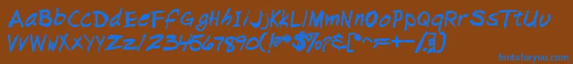 NapkinscriptsskBold Font – Blue Fonts on Brown Background