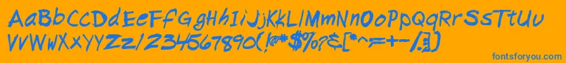 NapkinscriptsskBold Font – Blue Fonts on Orange Background