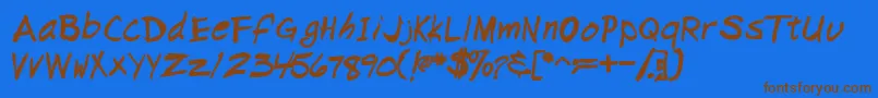 NapkinscriptsskBold Font – Brown Fonts on Blue Background
