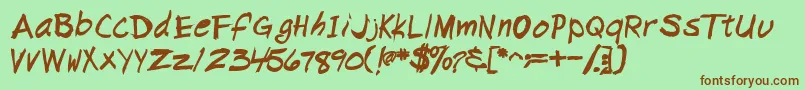 NapkinscriptsskBold Font – Brown Fonts on Green Background