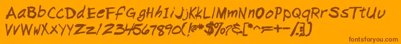 NapkinscriptsskBold Font – Brown Fonts on Orange Background