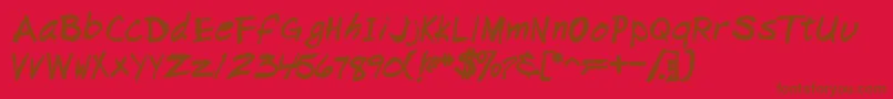 NapkinscriptsskBold Font – Brown Fonts on Red Background
