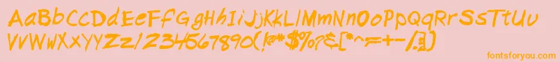 NapkinscriptsskBold Font – Orange Fonts on Pink Background