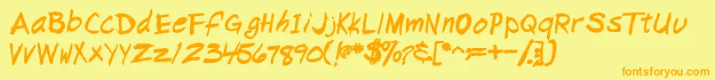 NapkinscriptsskBold Font – Orange Fonts on Yellow Background