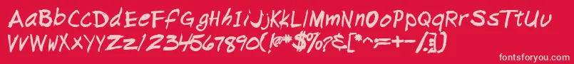 NapkinscriptsskBold Font – Pink Fonts on Red Background