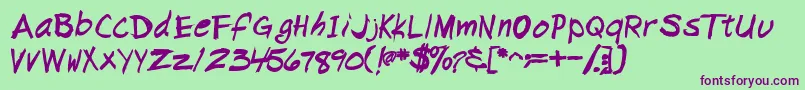 NapkinscriptsskBold Font – Purple Fonts on Green Background