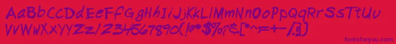NapkinscriptsskBold Font – Purple Fonts on Red Background