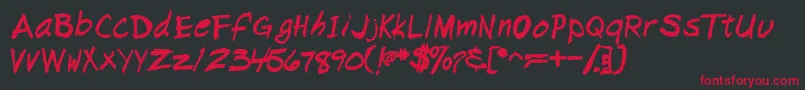 NapkinscriptsskBold Font – Red Fonts on Black Background