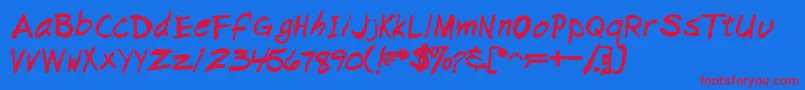 NapkinscriptsskBold Font – Red Fonts on Blue Background