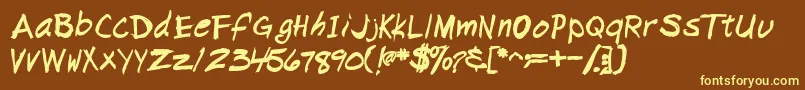 NapkinscriptsskBold Font – Yellow Fonts on Brown Background