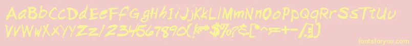 NapkinscriptsskBold Font – Yellow Fonts on Pink Background