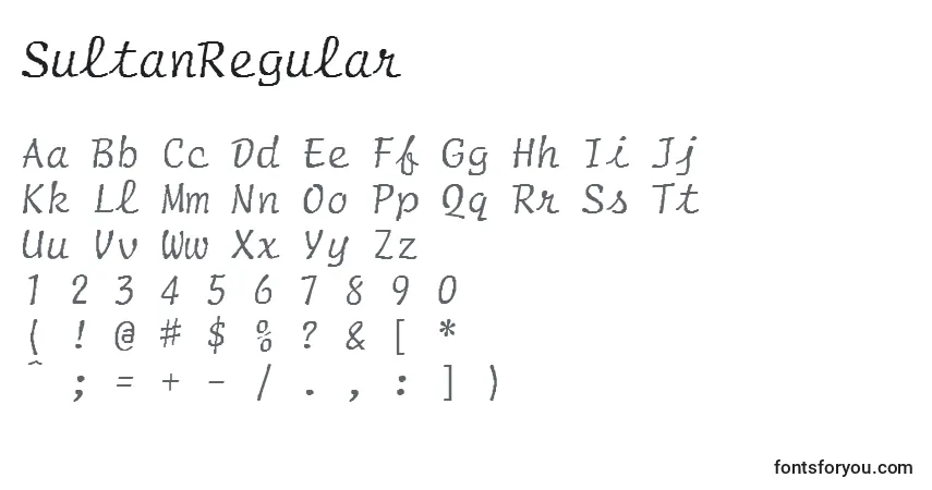 SultanRegular font – alphabet, numbers, special characters