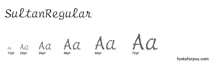 SultanRegular font sizes