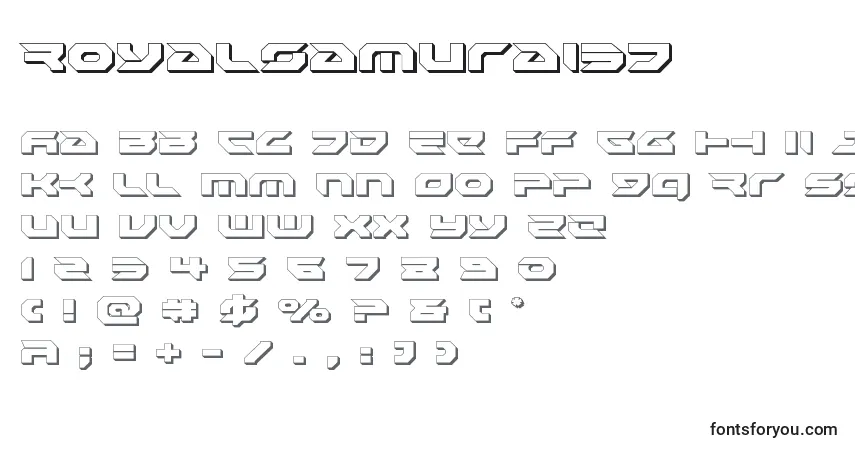 Schriftart Royalsamurai3D – Alphabet, Zahlen, spezielle Symbole