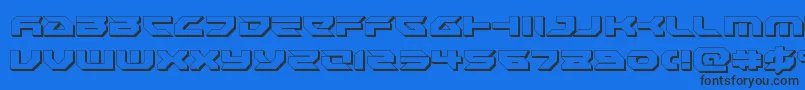 Royalsamurai3D Font – Black Fonts on Blue Background