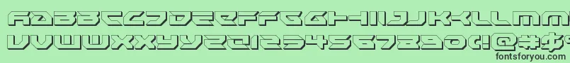 フォントRoyalsamurai3D – 緑の背景に黒い文字