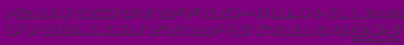 Royalsamurai3D-fontti – mustat fontit violetilla taustalla