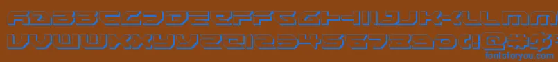 Royalsamurai3D-fontti – siniset fontit ruskealla taustalla