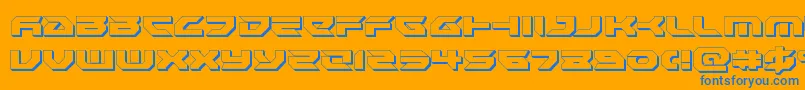 Royalsamurai3D Font – Blue Fonts on Orange Background