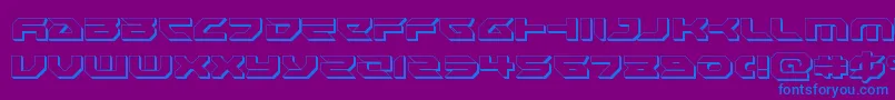 Royalsamurai3D-fontti – siniset fontit violetilla taustalla