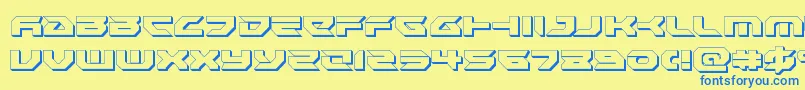 Royalsamurai3D Font – Blue Fonts on Yellow Background