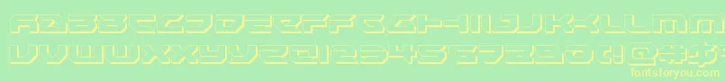 Royalsamurai3D-Schriftart – Gelbe Schriften auf grünem Hintergrund