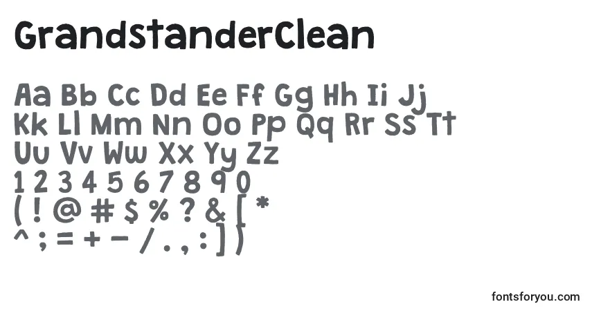 Fuente GrandstanderClean (108300) - alfabeto, números, caracteres especiales