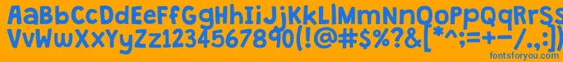 GrandstanderClean Font – Blue Fonts on Orange Background