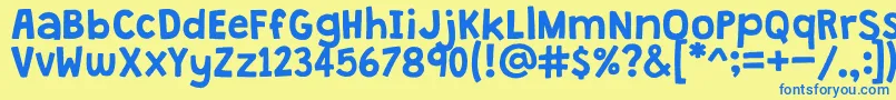 GrandstanderClean Font – Blue Fonts on Yellow Background