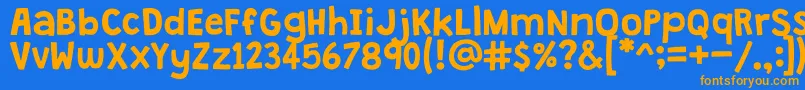 GrandstanderClean Font – Orange Fonts on Blue Background
