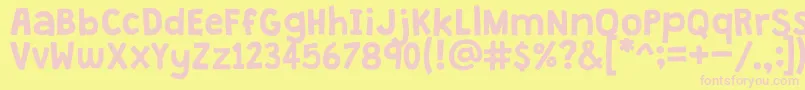 GrandstanderClean Font – Pink Fonts on Yellow Background