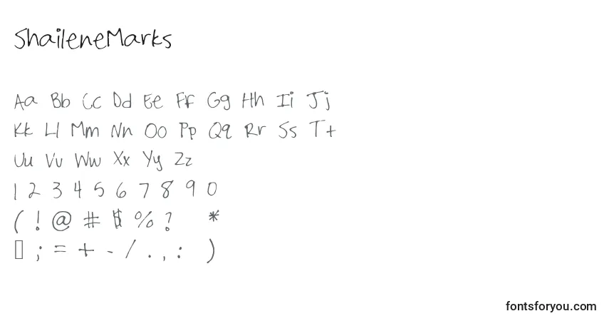 Шрифт ShaileneMarks – алфавит, цифры, специальные символы