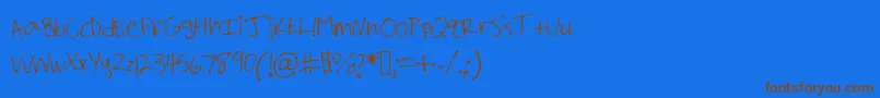 Weitere Informationen zur ShaileneMarks-Schriftart ShaileneMarks-Schriftart – Braune Schriften auf blauem Hintergrund