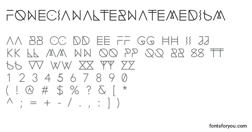 Schriftart FonecianAlternateMedium – Alphabet, Zahlen, spezielle Symbole