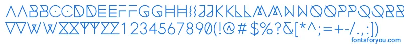 フォントFonecianAlternateMedium – 白い背景に青い文字