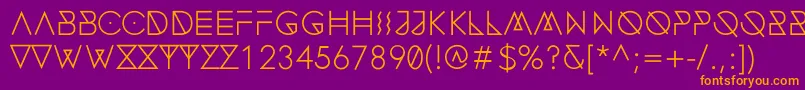 フォントFonecianAlternateMedium – 紫色の背景にオレンジのフォント