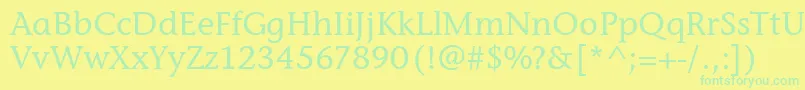 フォントStoneInfItcMedium – 黄色い背景に緑の文字