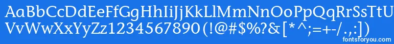 フォントStoneInfItcMedium – 青い背景に白い文字