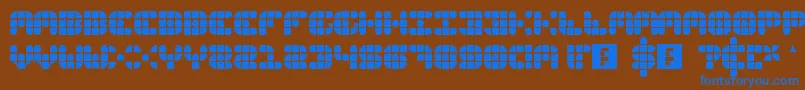 フォントGridderSoft – 茶色の背景に青い文字