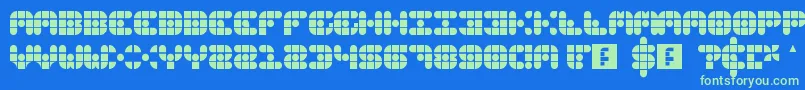 GridderSoft Font – Green Fonts on Blue Background