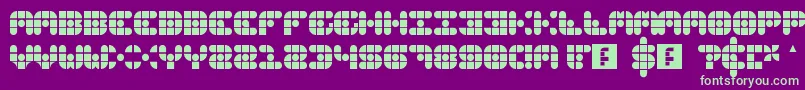 GridderSoft Font – Green Fonts on Purple Background