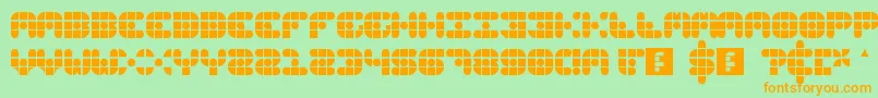 GridderSoft-Schriftart – Orangefarbene Schriften auf grünem Hintergrund